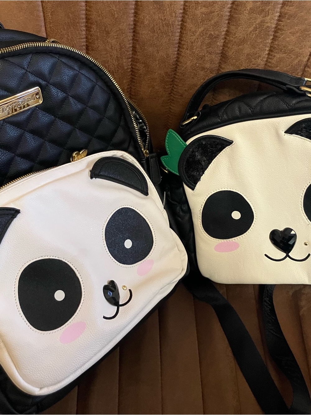 BUNDLE - Matching Betsey Johnson Panda Backpack + Lunch Box/Purse